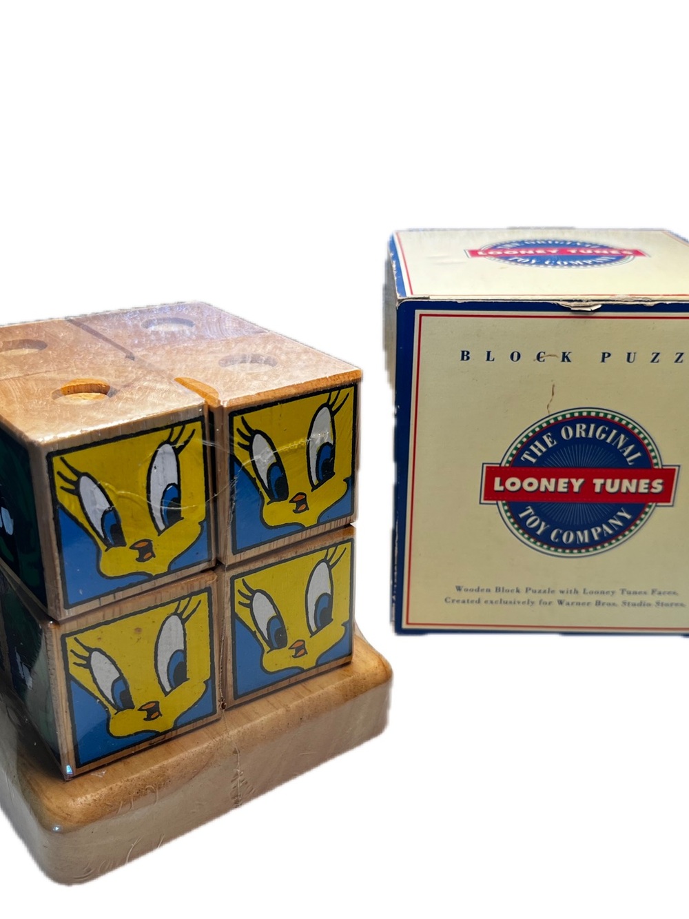VTG  Looney Tunes Sealed Wooden Block Puzzle 1992 Marvin Daffy Taz Tweety Bugs
